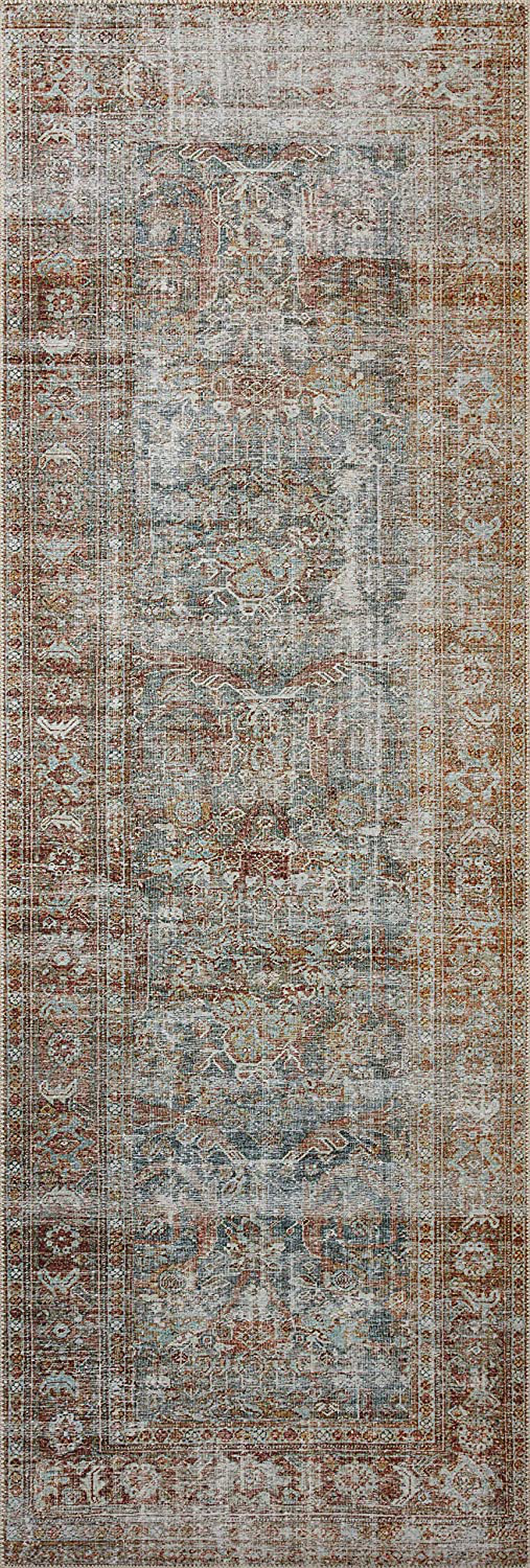 Chris Loves Julia x Loloi Jules JUL-04 Tangerine / Mist Oriental Area Rug 2'-3" x 3'-9"