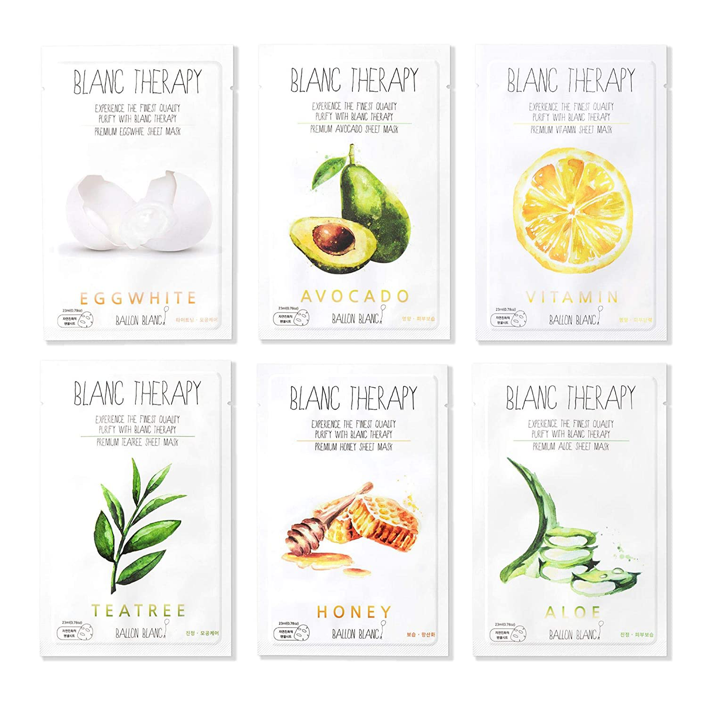 Therapy Relaxing Self Care Face Facial Mask Sheet Set