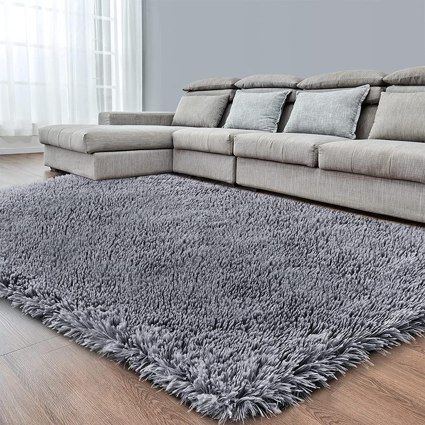 Dark Grey Soft Area Rug for Bedroom,3x5,Fluffy Rugs,Shag Carpet for Living Room,Fuzzy Rug for Girls Boys Room,Furry Rugs for Kids Baby Room,Plush Rugs for Nursery Dorm Room,Non-Slip Rug,Gray Carpet