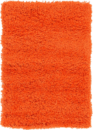 Unique Loom Solo Solid Shag Collection Area Modern Plush Rug Lush & Soft, 2' 2 x 3' 0, Tiger Orange