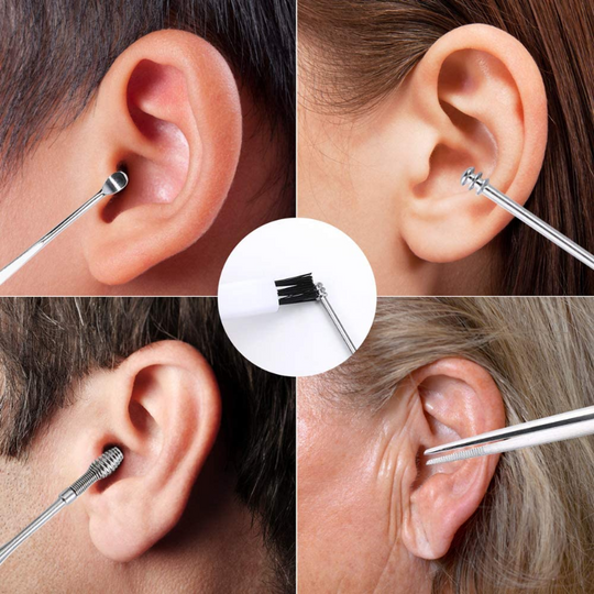 9 Piece Ear Wax Removal Kit - Medical Grade Stainless Steel with Storage Box