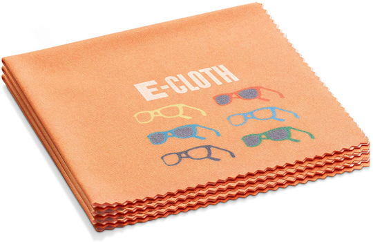 E-Cloth Glasses Cloth, Microfiber, Orange, 3 Pack