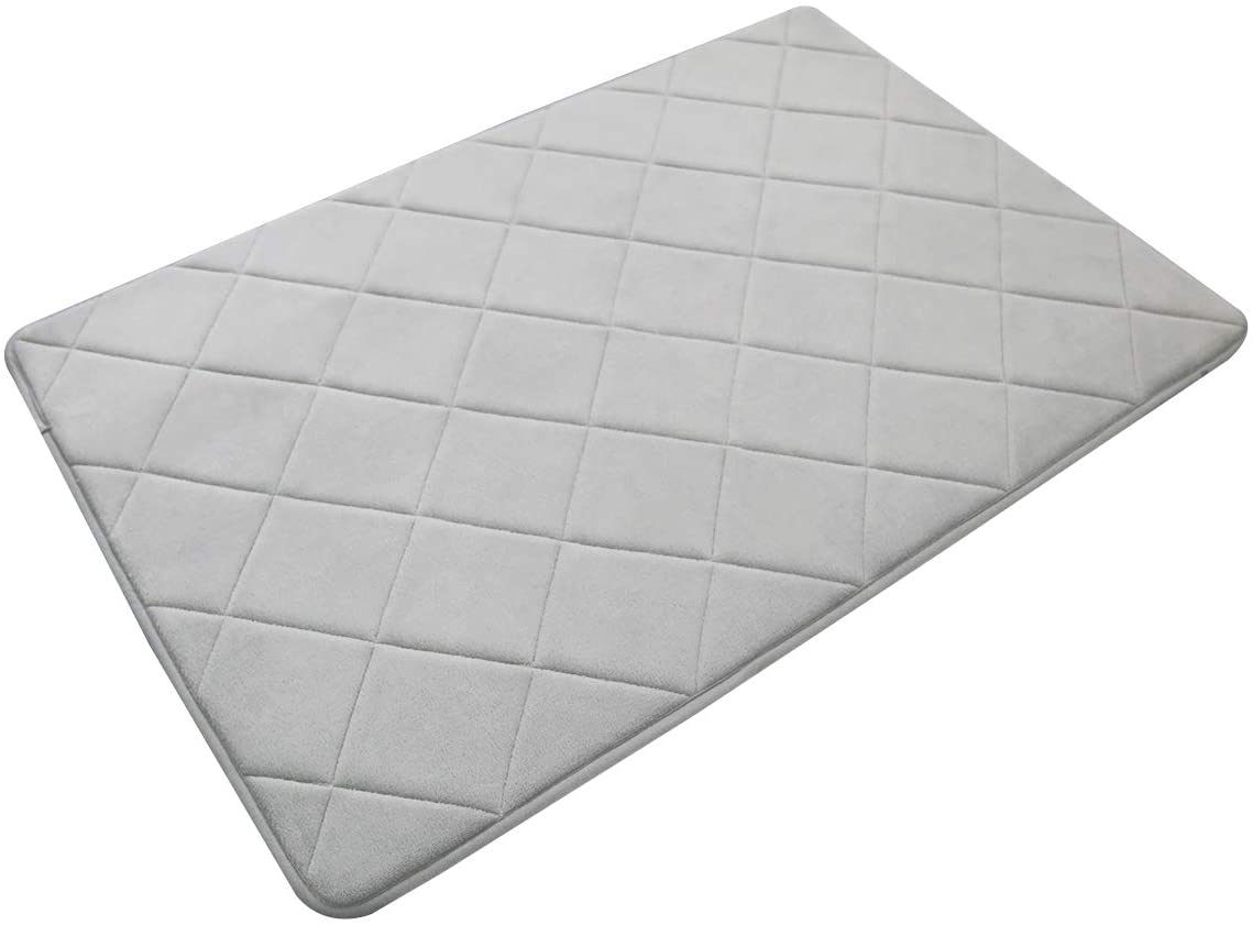 Non-Slip Soft Microfiber Memory Foam Bath Mat,Toilet Bath with Non-Skid Bottom Washable Quick Dry Bathroom mats
