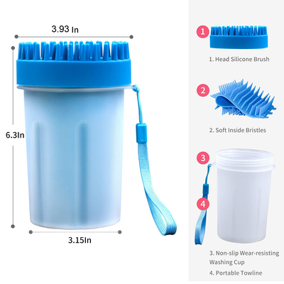 2 in 1 Portable Dog Paw Washer Dog Cleaning Brush Cat Dog Foot Cleaner Cup