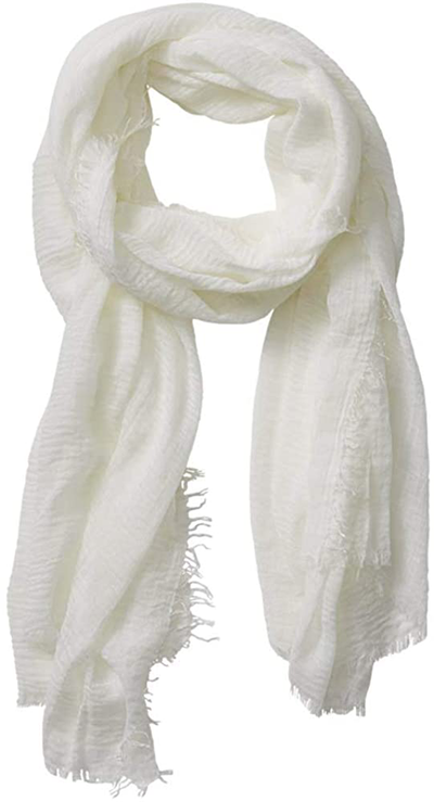 XRDSS Summer Cotton Blend Crinkle Vintage Soft Scarf with Fringed Edges 35" × 70"