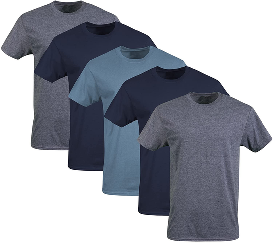 5 Pack Men's Crew T-Shirts in Assorted Colors