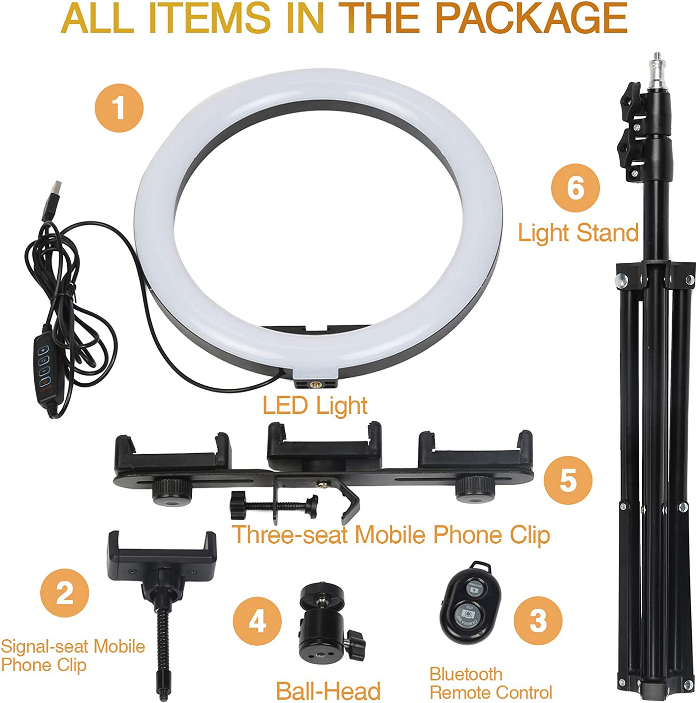 LED Ring Light with 58'' Extendable Tripod Stand