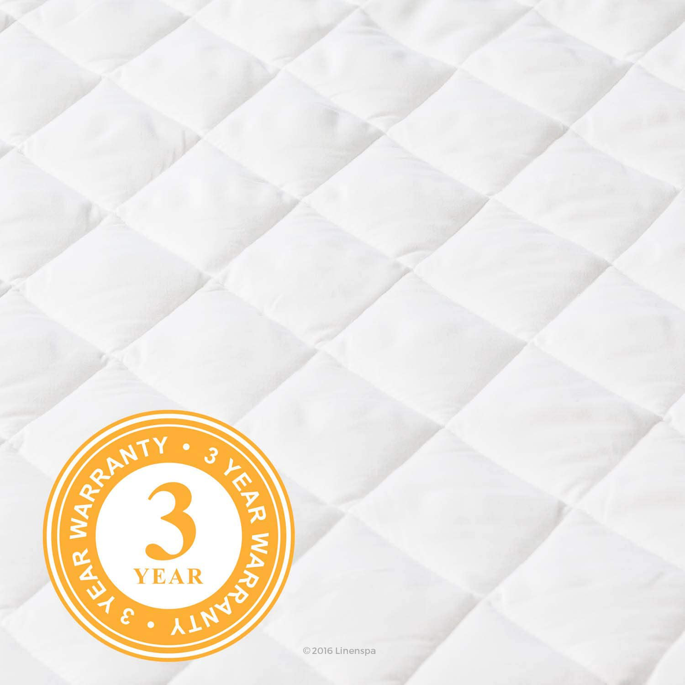 Linenspa Waterproof Quilted Mattress Pad - Hypoallergenic Fill - Deep Pocket Fitted Skirt - California King
