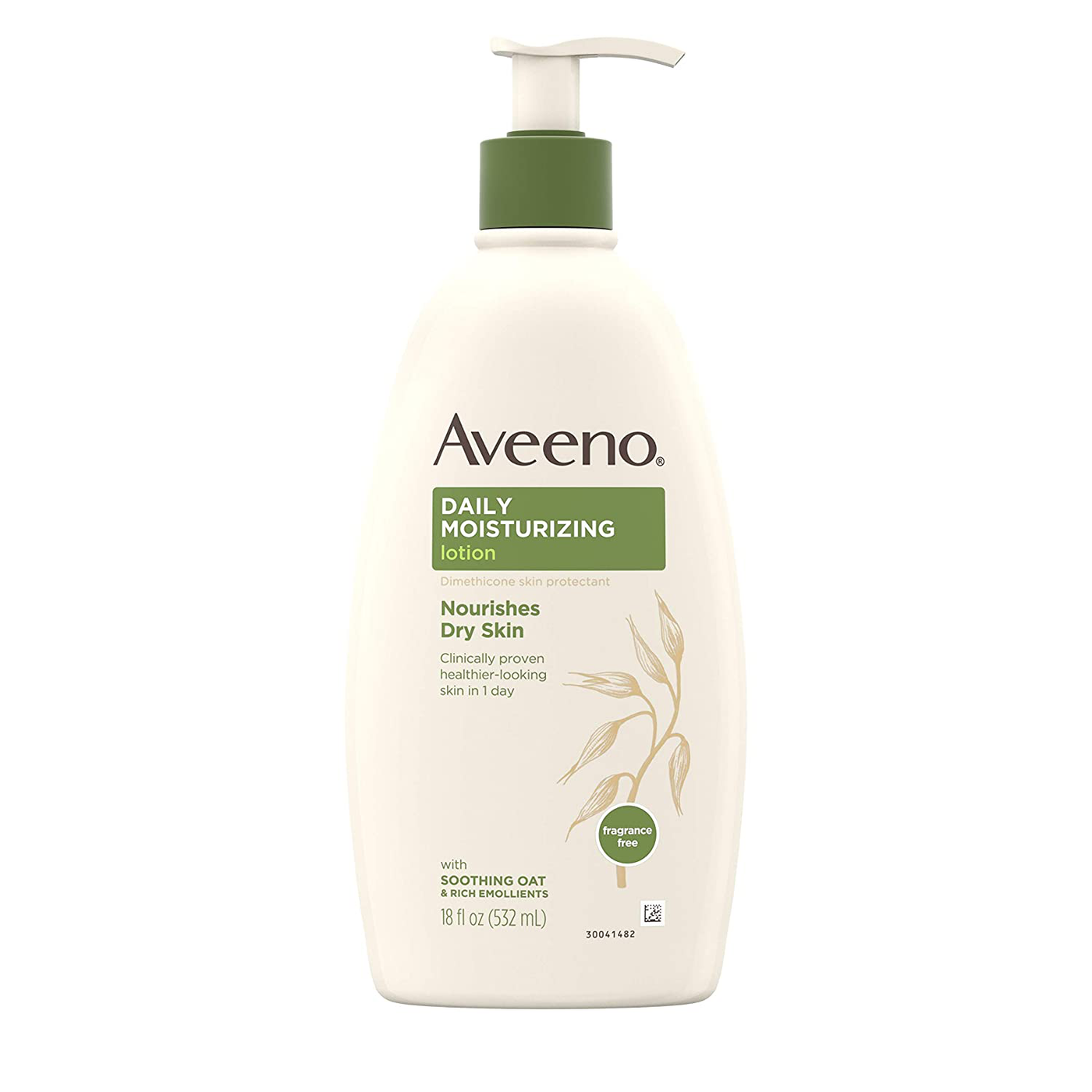 Aveeno Daily Moisturizing Body Lotion with Soothing Oat and Rich Emollients to Nourish Dry Skin, Gentle & Fragrance-Free Lotion is Non-Greasy & Non-Comedogenic, 18 Fl Oz