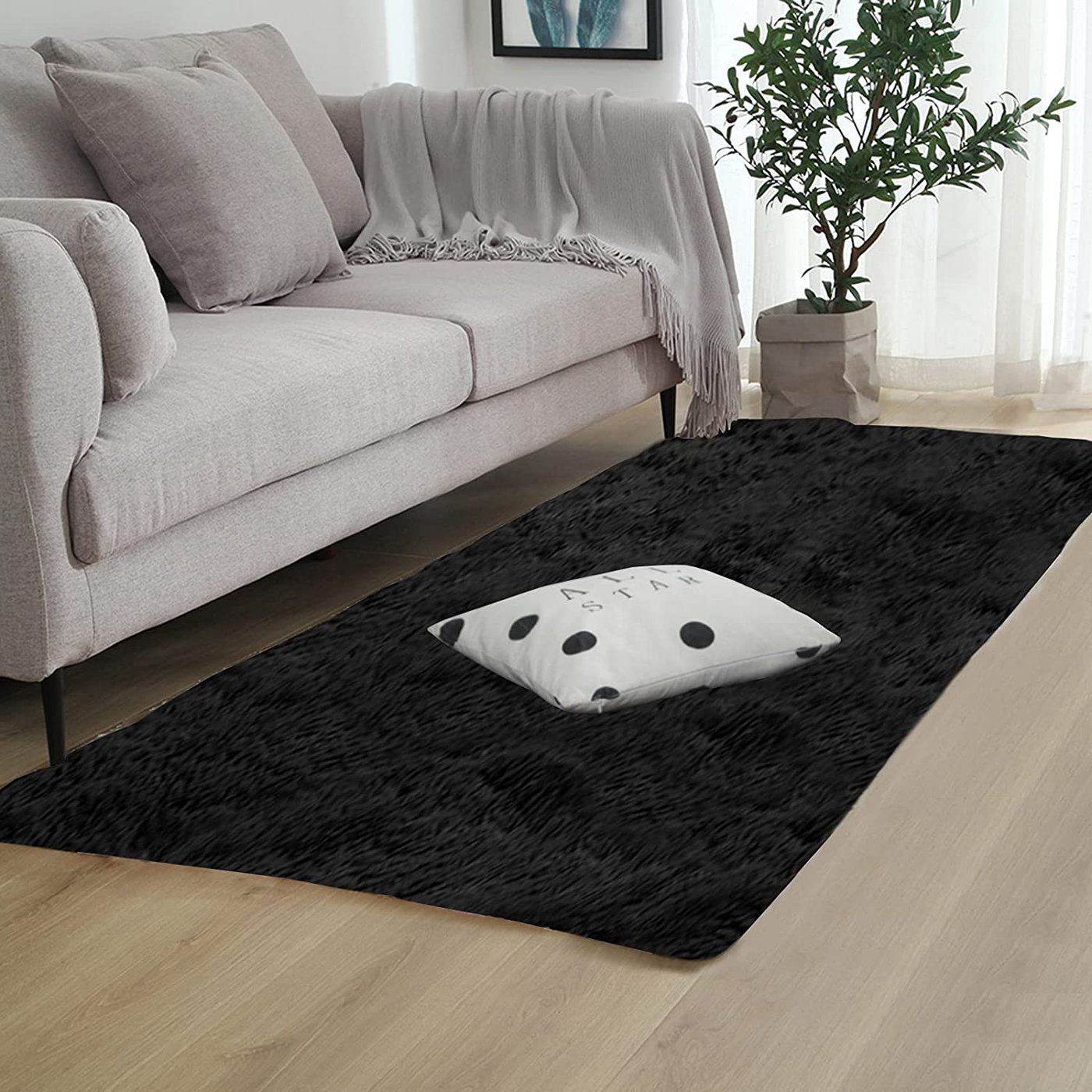 Fuzzy Abstract Area Rugs for Bedroom Living Room Fluffy Shag Fur Rug for Kids Nursery Dorm Room Cozy Furry Rugs Plush Throw Rug Shaggy Decorative Accent Rug for Indoor Home Floor Carpet