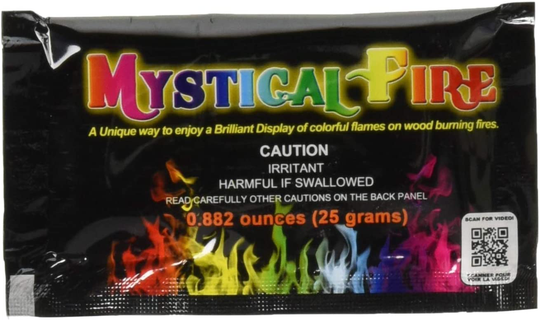 Mystical Fire Flame Colorant Long-Lasting Flame Color Changer 25 Gram Packets for Indoor or Outdoor Wood Burning Fires 50 Count Box Multi Color