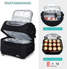 MIER Dual Compartment Lunch Bag Tote with Shoulder Strap for Men and Women Insulated Leakproof Cooler Bag, Light Gray