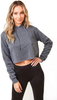 The Classic Women's Loose Cropped Long Sleeve Drawstring Hoodie Sweatshirt