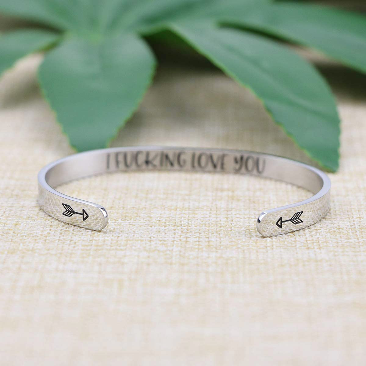 Joycuff Inspirational Bracelets for Women Mom Personalized Gift for Her Engraved Mantra Cuff Bangle Crown Birthday Jewelry