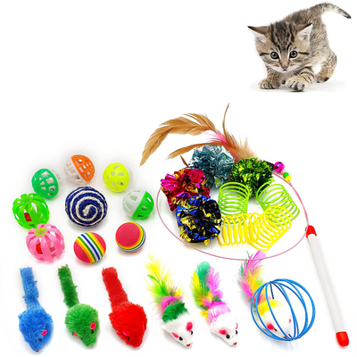 24 Assorted Cat Toys for Indoor Cats