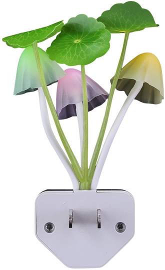 Sensor Led Night Light, Color Changing Plug-in LED Mushroom Dream Bed Lamp