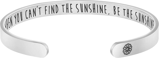 Joycuff Inspirational Bracelets for Women Mom Personalized Gift for Her Engraved Mantra Cuff Bangle Crown Birthday Jewelry