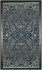 Maples Rugs Pelham Vintage Kitchen Rugs Non Skid Washable Accent Area Carpet [Made in USA], 1'8 x 2'10, Charcoal/Radiant Blue