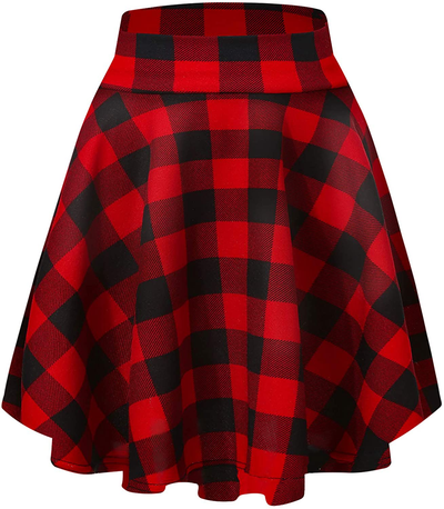 Urban CoCo Women's Basic Versatile Stretchy Flared Casual Mini Skater Skirt
