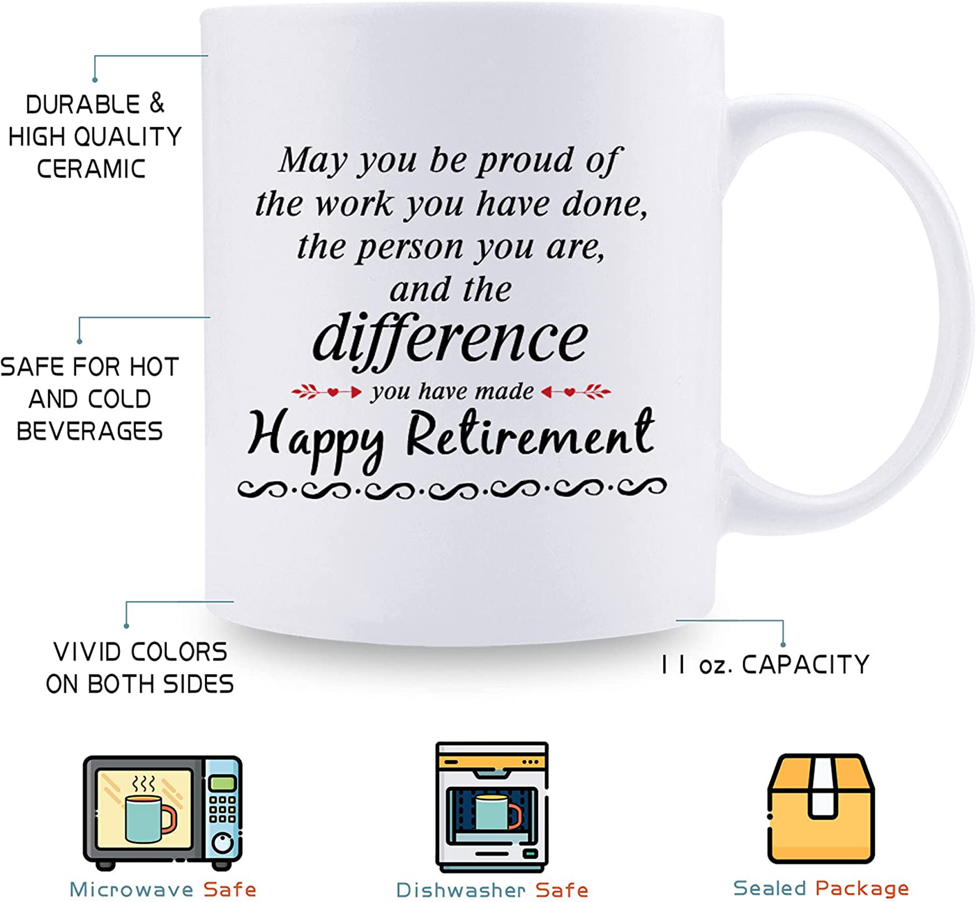 Happy Retirement Gifts for Women Men - Going Away Gift for Coworker, 11oz Heat Changing Retirement Mug for Coworkers Office & Family, You Can't Make Me I'm Retired