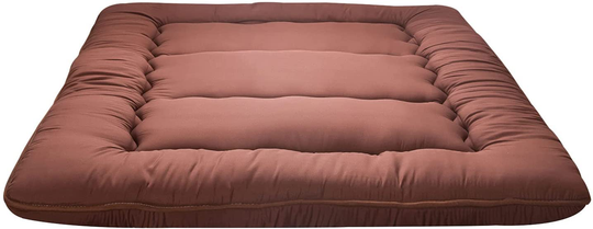 Japanese Floor Mattress Futon Mattress, Thicken Tatami Mat Sleeping Pad Foldable Roll Up Mattress Boys Girls Dormitory Mattress Pad Kids Floor Lounger Bed Couches and Sofas, Coffee, Twin Size