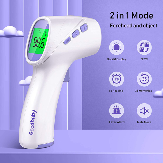 Touchless Thermometer for Adults, Forehead Thermometer and Object Thermometer 2 in 1 Dual-Mode Thermometer with Fast Accurate Results
