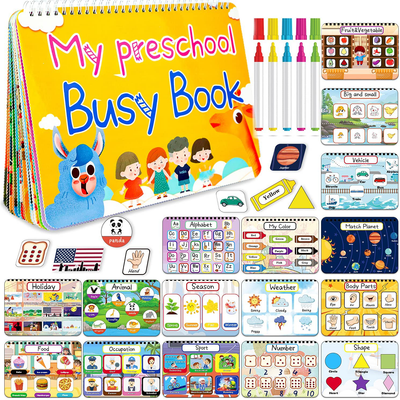 HeyKiddo Montessori Toys for Toddlers, Newest Version Busy Book for Kids,Preschool Activity Binder, Educational Learning Book for Autism & Special Needs, Anti-Cutting Edge Technology