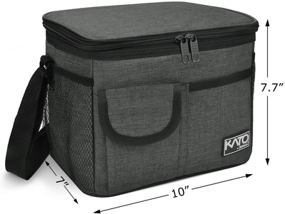 Insulated Lunch Box for Women Men, Leakproof Thermal Reusable Lunch Bag with 4 Pockets for Adult & Kids, Lunch Bag Cooler Tote for Office Work by Tirrinia, Black
