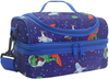 Lunch Box Bag for Boys, Kasqo Insulated Cooler Bag Kids Lunch Tote with Dual Compartments, Blue Dinosaur