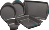 Rachael Ray Nonstick Bakeware Set with Grips includes Nonstick Baking Pans, Baking Sheet and Nonstick Bread Pan - 5 or 10 Piece