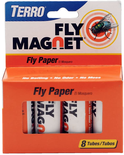TERRO T518 Fly Magnet Sticky Fly Paper Fly Trap, 8 pack