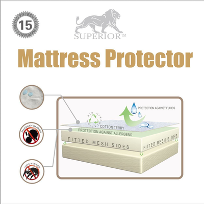 SUPERIOR King Waterproof Mattress Protector 100% Cotton