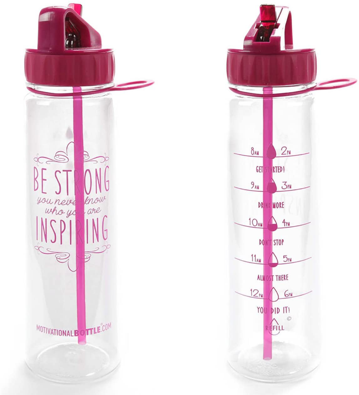 Motivational Bottle 30oz Fitness Workout Sports Water Bottle with Unique Timeline | Measurements | Goal Marked Times for Measuring Your Daily Water Intake, BPA Free Non-Toxic Tritan