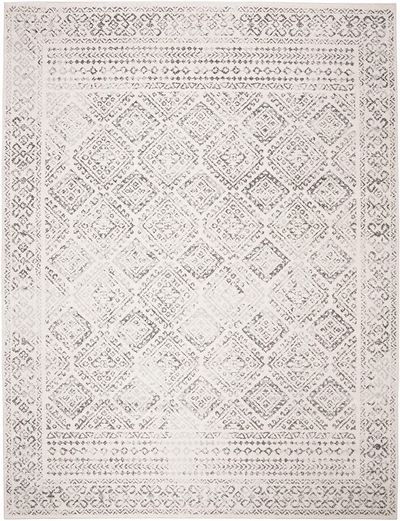 Safavieh Tulum Collection TUL264A Moroccan Boho Distressed Non-Shedding Stain Resistant Living Room Bedroom Runner, 2' x 17' , Ivory / Grey