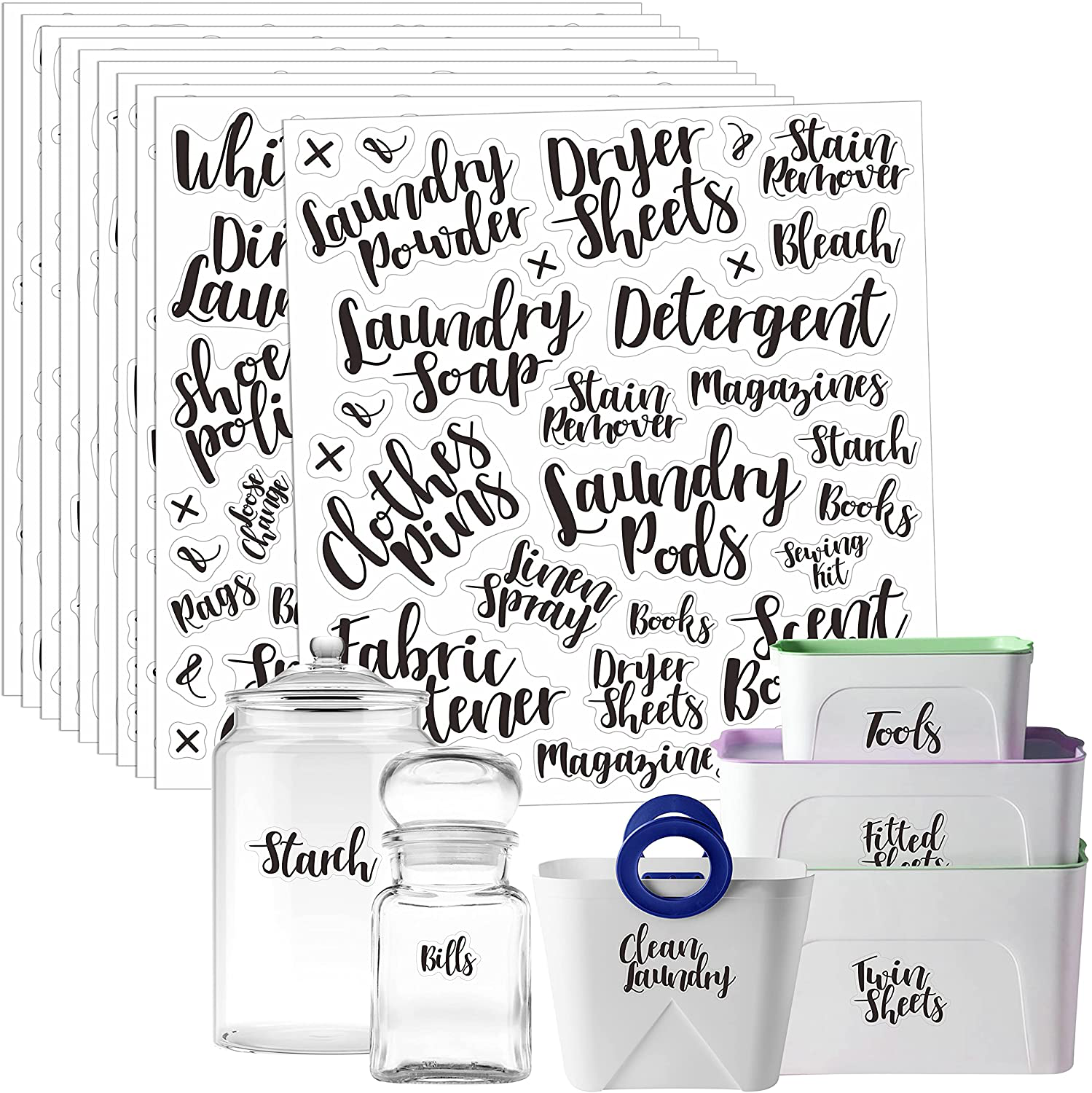 318 PCS Laundry Room & Linen Closet Organization Labels，No Stain Remov ...