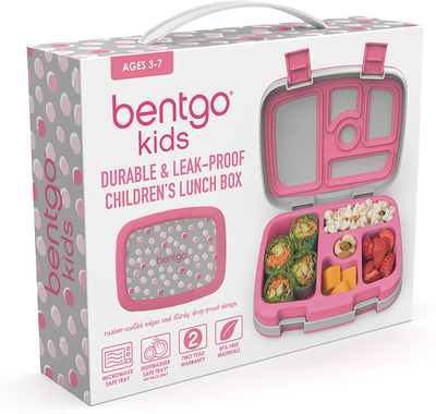 Bentgo Kids Prints Leak-Proof, 5-Compartment Bento-Style Kids Lunch Box - Ideal Portion Sizes for Ages 3 to 7 - BPA-Free, Dishwasher Safe, Food-Safe Materials - 2021 Collection (Trucks)