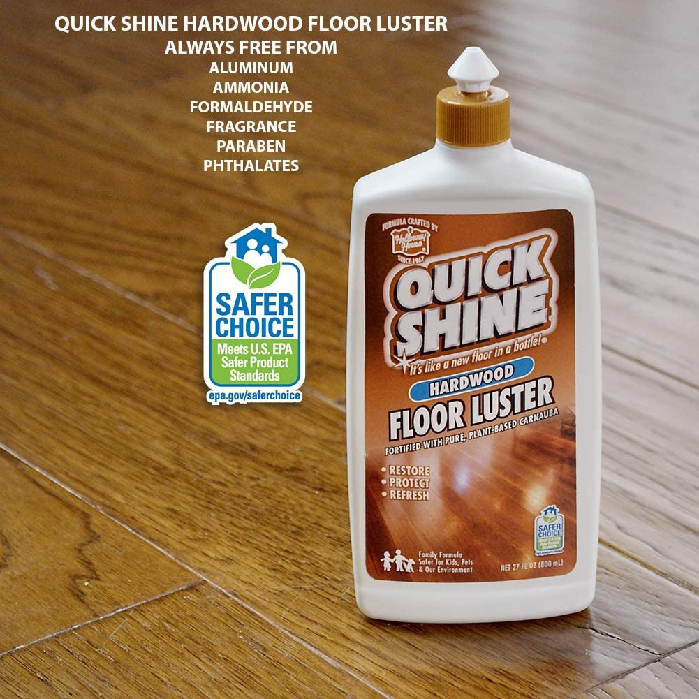 Quick Shine High Traffic Luster, 2 Bottles, Fortified with Natural Carnauba Restores The Color and Beauty to Hardwood Floors, 128 Fl Oz