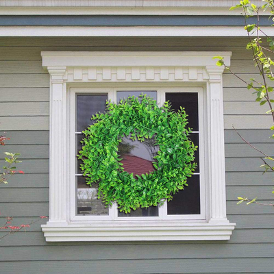 U'Artlines 17" Front Door Wreaths Artificial Spring Summer Greenery Hanging Garland for Home Wedding Wall Window Decoration (17'' Boxwood)