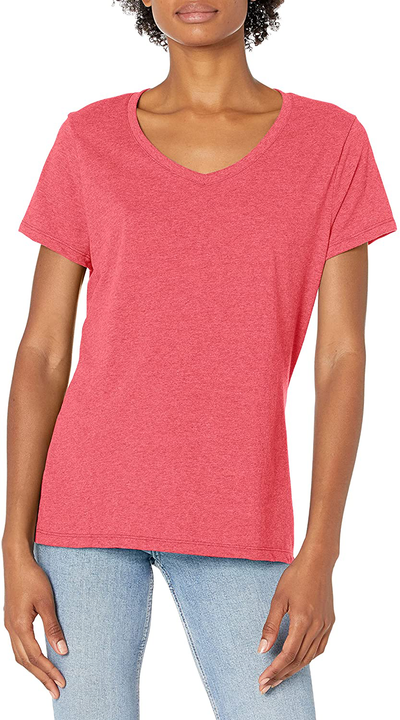 Hanes Women's X-Temp Short Sleeve V-Neck Tee with FreshIQ