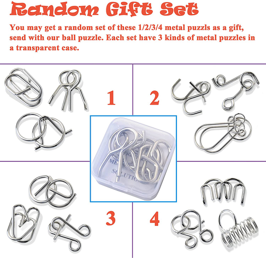 KINGOU Wooden Puzzle Magic Ball Brain Teasers Toy Intelligence Game Sphere Puzzles for Adults/Kids