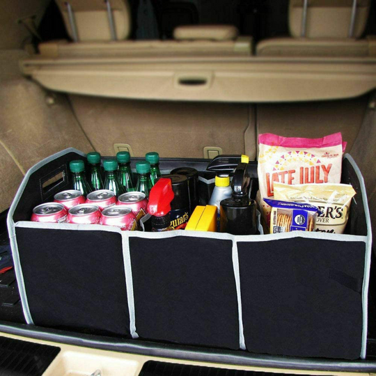Extra Large Trunk Organizer and Foldable Storage with 3 Compartments