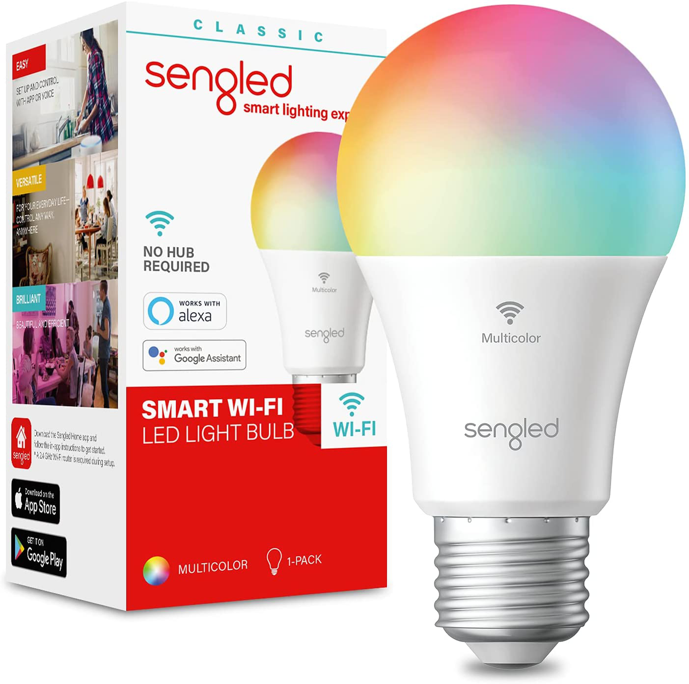 WiFi Light Bulbs, Dimmable Alexa Light Bulb, Smart Light Bulbs that Work with Alexa & Google Home