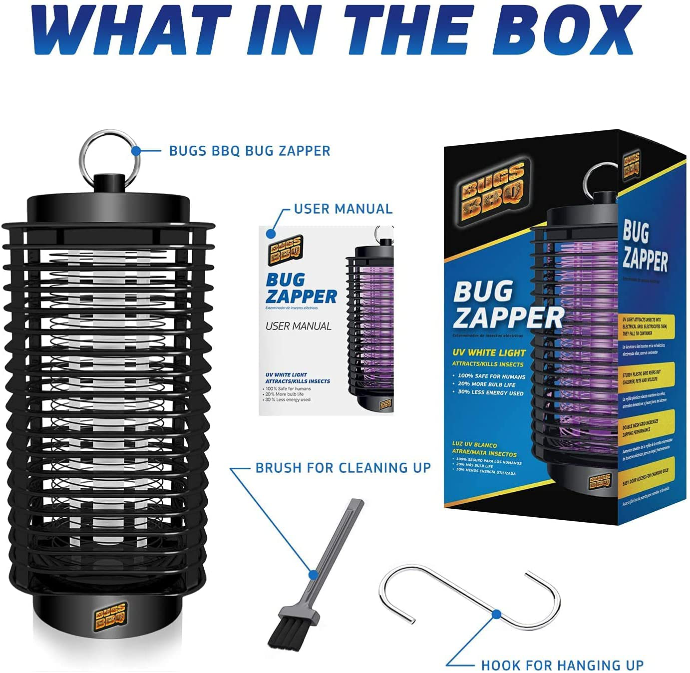 Bug Zapper Indoor and Outdoor - Insects Killer - Fly Trap Outdoor Patio - Insect Killer Zapper - Mosquito Trap - Insect Zapper - Mosquito Attractant Trap - Fly Zapper - Bug Zapper Table Top (Black)