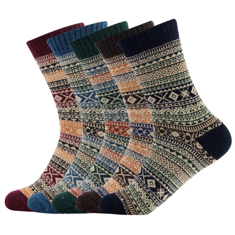 5 Pairs Women's Wool Socks - Thick Warm Winter Casual Sock 6-11
