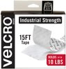VELCRO Brand Industrial Strength Fasteners | Stick-On Adhesive | Professional Grade Heavy Duty Strength Holds up to 10 lbs on Smooth Surfaces | Indoor Outdoor Use | 15ft x 2in Tape, White
