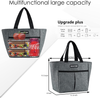 MAXTOP Lunch Bags for Women,Insulated Thermal Lunch Tote Bag,Lunch Box with Front Pocket for Office Work Picnic Shopping (Grey (Additional Zipper Pocket）, Large)