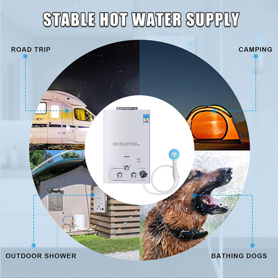 Propane Tankless Portable Hot Water Heater Instant Boiler with Shower Head