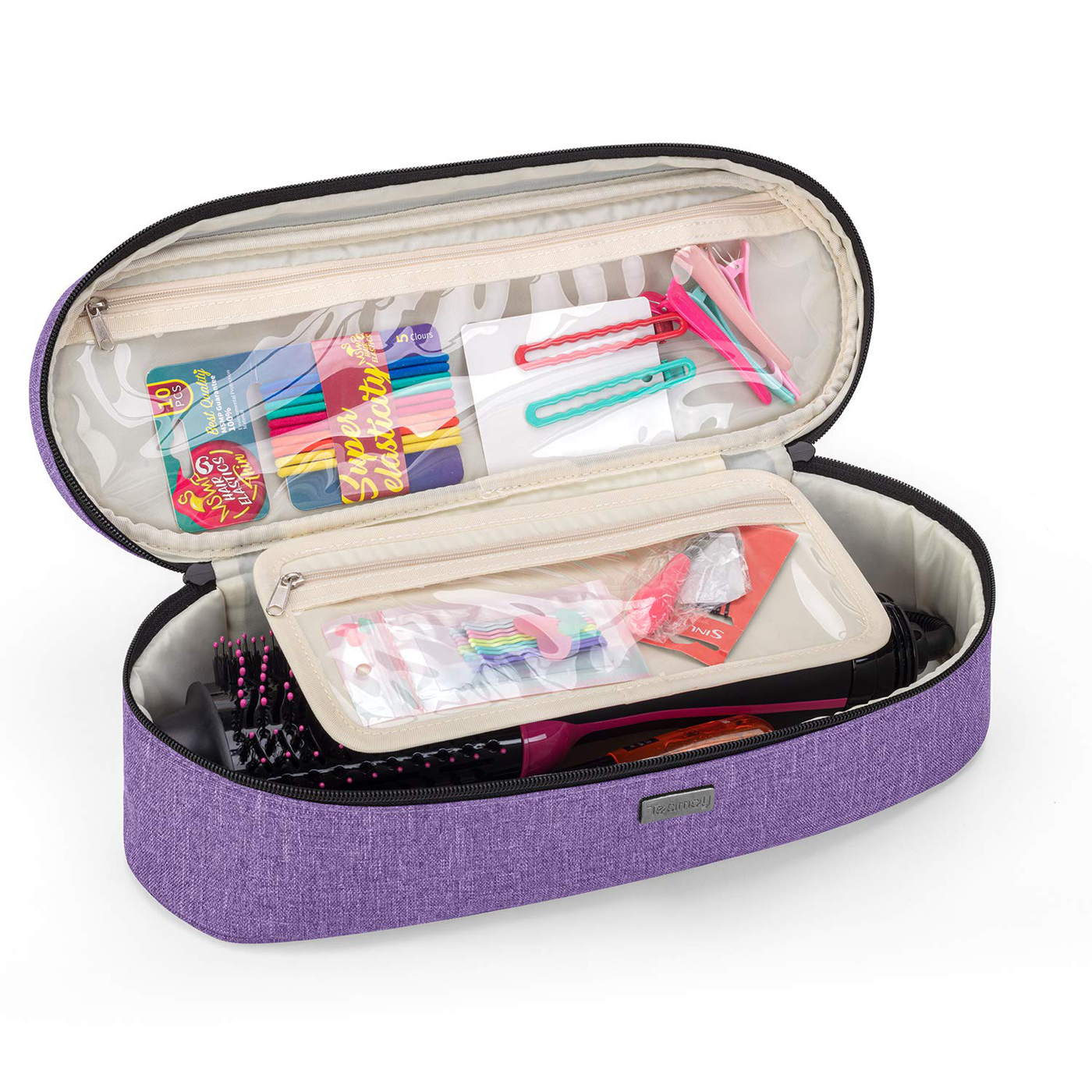 Teamoy Travel Storage Bag Compatible with Revlon One-Step Hair Dryer And Volumizer Hot Air Brush and Attachments, Black(Bag Only))