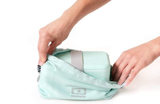 monbento - MB Pochette M blue Denim Bento lunch bag - Polyester lunch tote - Suitable for MB Original MB Square & MB Tresor Bento boxes