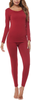 FINWANLO Thermal Underwear for Women Lightweight Long Johns Set Soft Cotton Base Layer Top & Bottom Pajamas